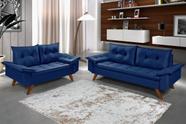 Conjunto Sofá Bariloche 2 E 3 Lugares Essencial Estofados