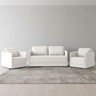 Conjunto Sofá Dália Retrátil 2 Poltronas Cama Veludo Off White D'Rossi Conjunto Sofá Dália Retrátil 2 Poltronas Cama Veludo Off White D'Rossi