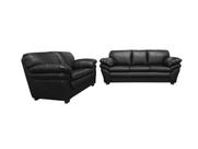 Conjunto Sofá de Couro Gana 3 e 2 Lugares Preto Pigmentado - Mempra Design Conjunto Sofá de Couro Gana 3 e 2 Lugares Preto Pigmentado - Mempra Design