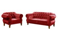 Conjunto Sofá Duquesa 2 Lugares + 1 Poltrona Chesterfield Colonial Vintage