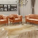 Conjunto Sofá Duquesa Chesterfield 2 Lugares e 2 Poltronas