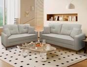 Conjunto Sofá Living 3 e 2 Malibu Bouclê Bege 1,50/2,30m - King House