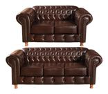 Conjunto Sofá Luís Xv 2 E 3 Lugares Chesterfield Capitonê CORANO CAFÉ