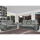 Conjunto Sofá Luxemburgo 3 E 2 Lugares 1,52m e 2,02m Suede Cinza