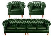 Conjunto Sofá Modulado Dom Pedro 4 Lugares + 2 Poltronas Retrô Vintage