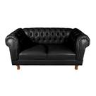 Conjunto Sofá Namoradeira Chesterfield Capitonê Duque Corano Preto Decoração, Recepção, Salas de Tv e Estar