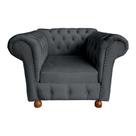 Conjunto Sofa Namoradeira Chesterfield Capitone Luis XV Suede Cinza Chumbo / decoracao, sala tv estar, recepcao