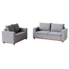 Conjunto Sofá Napoli 2 e 3 Lugares Linho Cinza Conjunto Sofá Napoli 2 e 3 Lugares Linho Cinza