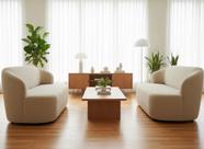 Conjunto Sofá Orgânico 3 Lugares 160cm Boucle Sisal