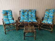 Conjunto Sofá Poltronas E Mesa De Bambu Direto Da Fabrica