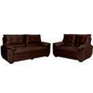 Conjunto Sofá Premium 3 e 2 lugares em tecido Velut Café Conjunto Sofá Premium 3 e 2 lugares em tecido Velut Café
