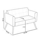 Conjunto Sofá Retrô 2 Lugares e 02 Poltronas Elisa Suede Grafite - D'Rossi