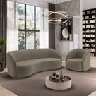 Conjunto Sofá Sala de Estar Bipartido 318cm e Poltrona Clarke Veludo Castor G45 - Gran Belo