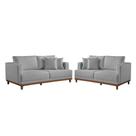 Conjunto Sofás 2 E 3 Lugares Estofados M-175 Veludo Martins Cinza