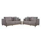 Conjunto Sofás 2 E 3 Lugares Fixo Linho M-175 Martins Cinza Conjunto Sofás 2 E 3 Lugares Fixo Linho M-175 Martins Cinza