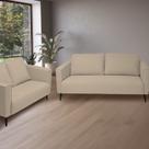 Conjunto Sofás 3 e 2 Lugares Tecido Safira Fun Bege