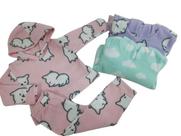 Conjunto Soft Menina Inverno Infantil Tam 1 2 3 Capuz Frio