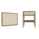 Conjunto Solteiro 90cm e Mesa de Cabeceira 1 Gaveta Pé Madeira Palhinha Oslo Bege Hanover Conjunto Solteiro 90cm e Mesa de Cabeceira 1 Gaveta Pé Madeira Palhinha Oslo Bege Hanover