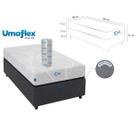 Conjunto Solteiro Colchão D33 Enrolado Fit Firm com Base Box Suede Blindado 88x188x57 Conforto e Durabilidade para Seu Sono