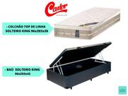 Conjunto solteiro King c/ Colchão Castor Molas Premium + Cama Box Baú Jadmax 96x203x72 Conjunto solteiro King c/ Colchão Castor Molas Premium + Cama Box Baú Jadmax 96x203x72