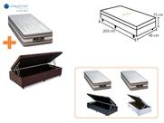 Conjunto Solteiro KIng c/Colchão Le Griff SanKonfort + Cama Box Baú Jadmax 96x203x75 - Molas Ensacadas Linha Firme Conjunto Solteiro KIng c/Colchão Le Griff SanKonfort + Cama Box Baú Jadmax 96x203x75 - Molas Ensacadas Linha Firme