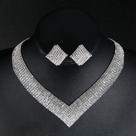 Conjunto Strass Colar Brinco Noiva Prata Debutante Madrinha