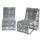 Conjunto Suécia com 2 Poltronas em Corda Sintética Artesanal para Edícula, Alpendre, Jardim