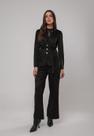 Conjunto Suede Blazer com Faixa e Calça Wide Leg Preto Salvatore