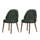 Conjunto Suíça Com 2 Cadeiras Madeira Moderna Mobília Jade Imbuia Natural