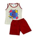 Conjunto Summer Fruit Off White com Vermelho Tam.6