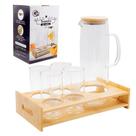 Conjunto Suqueira De Vidro 1,5 Litros Com Bandeja E Copos Cim Conjunto Suqueira De Vidro 1,5 Litros Com Bandeja E Copos Cim