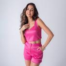 Conjunto susie acetinado top e short feminino Conjunto susie acetinado top e short feminino