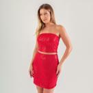 Conjunto susie top e saia paetê feminino