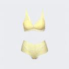 Conjunto Sutia Calcinha Renda Amarelo