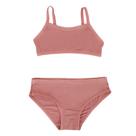 Conjunto Sutiã Infanto Juvenil DelRio 2 Pçs Rosa Chá - 49352