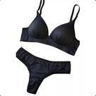 Conjunto Sutiã Premium Microfibra Sem Aro Tanga