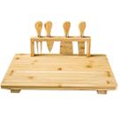 Conjunto Tábua de Servir com Facas Utensílios para Queijos 100% Bambu - Class Home