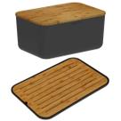 Conjunto Tábua Migalheira e Porta Pães com Tampa Bambu Preto Conjunto Tábua Migalheira e Porta Pães com Tampa Bambu Preto