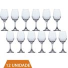 Conjunto Taças de Vidro 365ml Agua e vinho Tinto Luxo 12Un