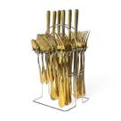 Conjunto Talher Inglaterra Com Suporte Metal Faqueiro 25pçs