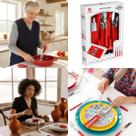 Conjunto Talheres 25 Pecas Moderno Cozinha Jantar Restaurante Mesa Posta Alta Qualidade Utensílios Doméstico Vermelho