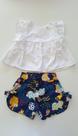 Conjunto tamanho 2 azul e branco