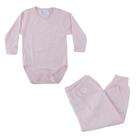 Conjunto Térmico Bebê Di Grassi Body e Calça Rosa Claro