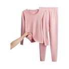 Conjunto Térmico De Cashmere E Seda Para Homens E Mulheres, Camiseta De Gola Redonda Listrada,