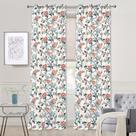 Conjunto térmico floral de cortinas de janela DriftAway Ada 2x1,4m em marfim