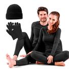 Conjunto Térmico Kit Frio Blusa Calça Segunda Pele Inverno + Gorro + Luva Touch Screen Masculino Feminino