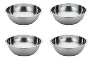 Conjunto Tigelas Bowl Saladeira 4 Peças Em Aço Inox