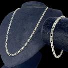 Conjunto Tijolinho - 4mm 70cm I Prata 925