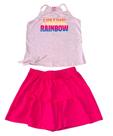 Conjunto Tile E Sul Menina Blusa De Alça E Shorts Com Babado