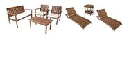 Conjunto Tokyo Sofá 2 Poltronas 2 Mesa 2 Espreguiçadeiras